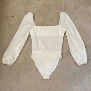 White long sleeve corset top